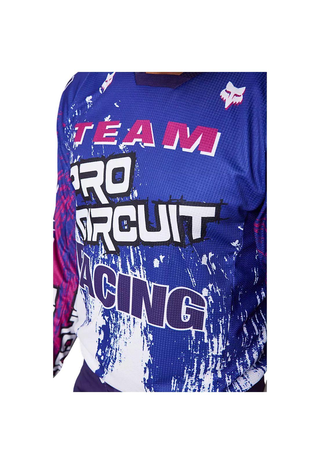 Polera Moto 180 Pro Circuit Azul/Blanco/Rosado Fox-1