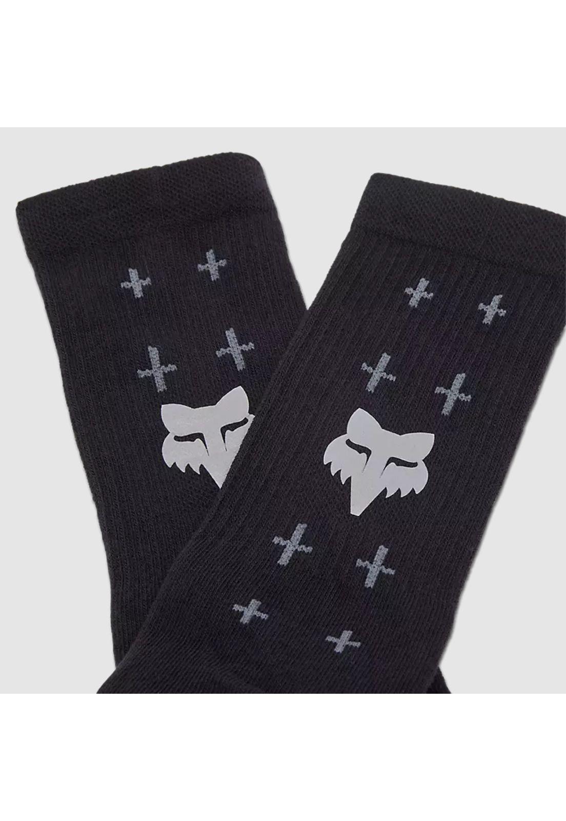 Calcetines Bicicleta Defend Lunar 8" Negro Fox-1