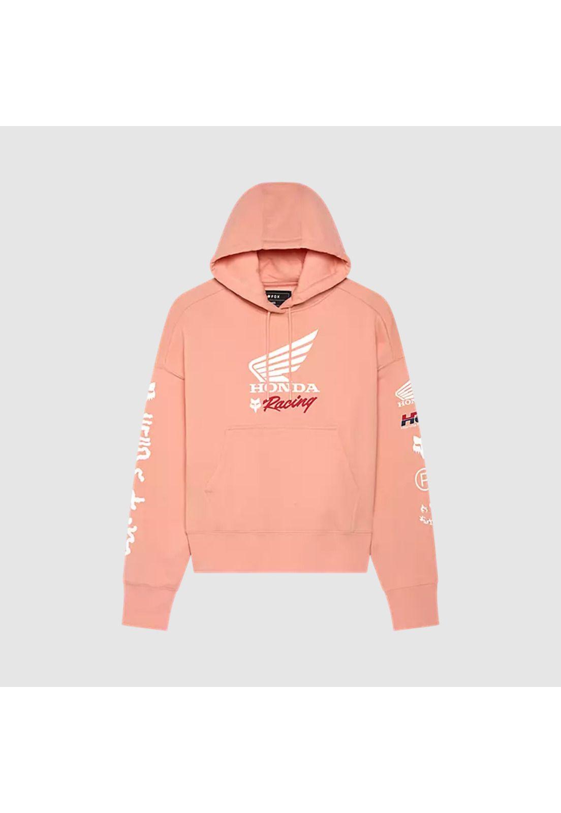 Poleron con Capucha Lifestyle Oversize Mujer Fox x Honda Rosado Fox-0