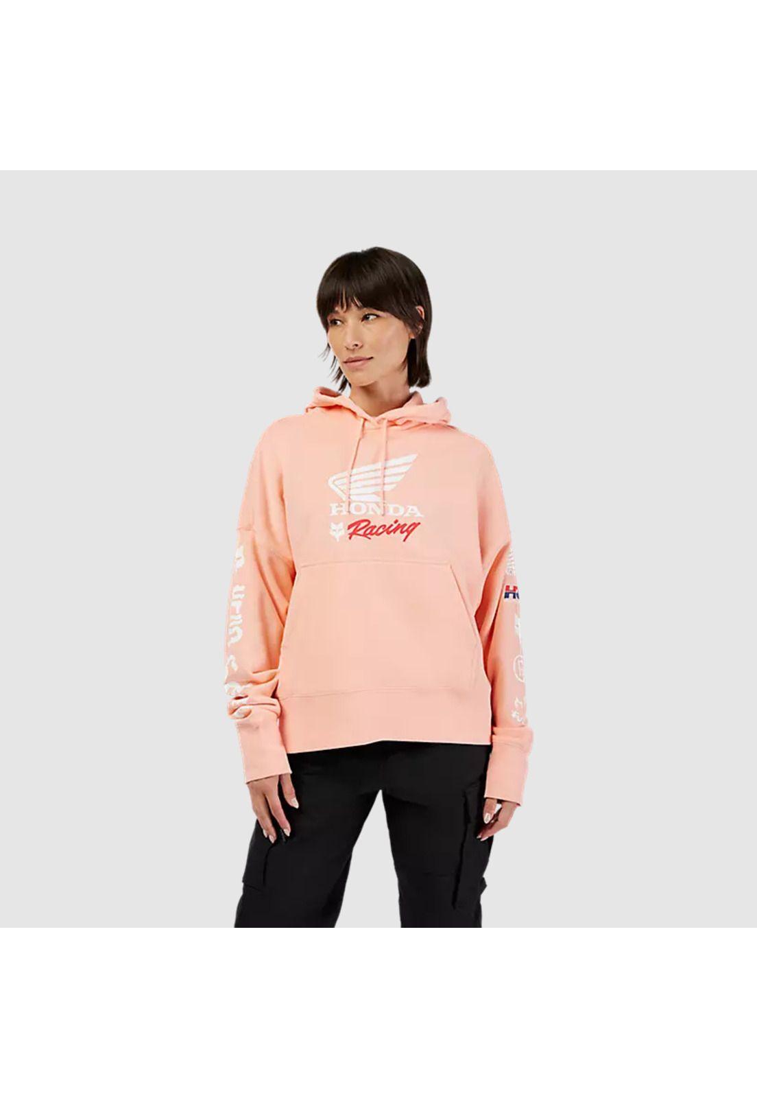 Poleron con Capucha Lifestyle Oversize Mujer Fox x Honda Rosado Fox-2