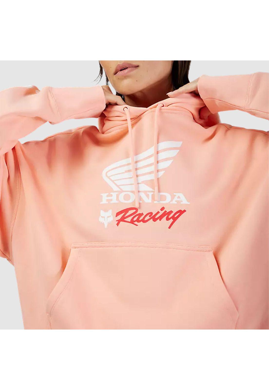 Poleron con Capucha Lifestyle Oversize Mujer Fox x Honda Rosado Fox-4