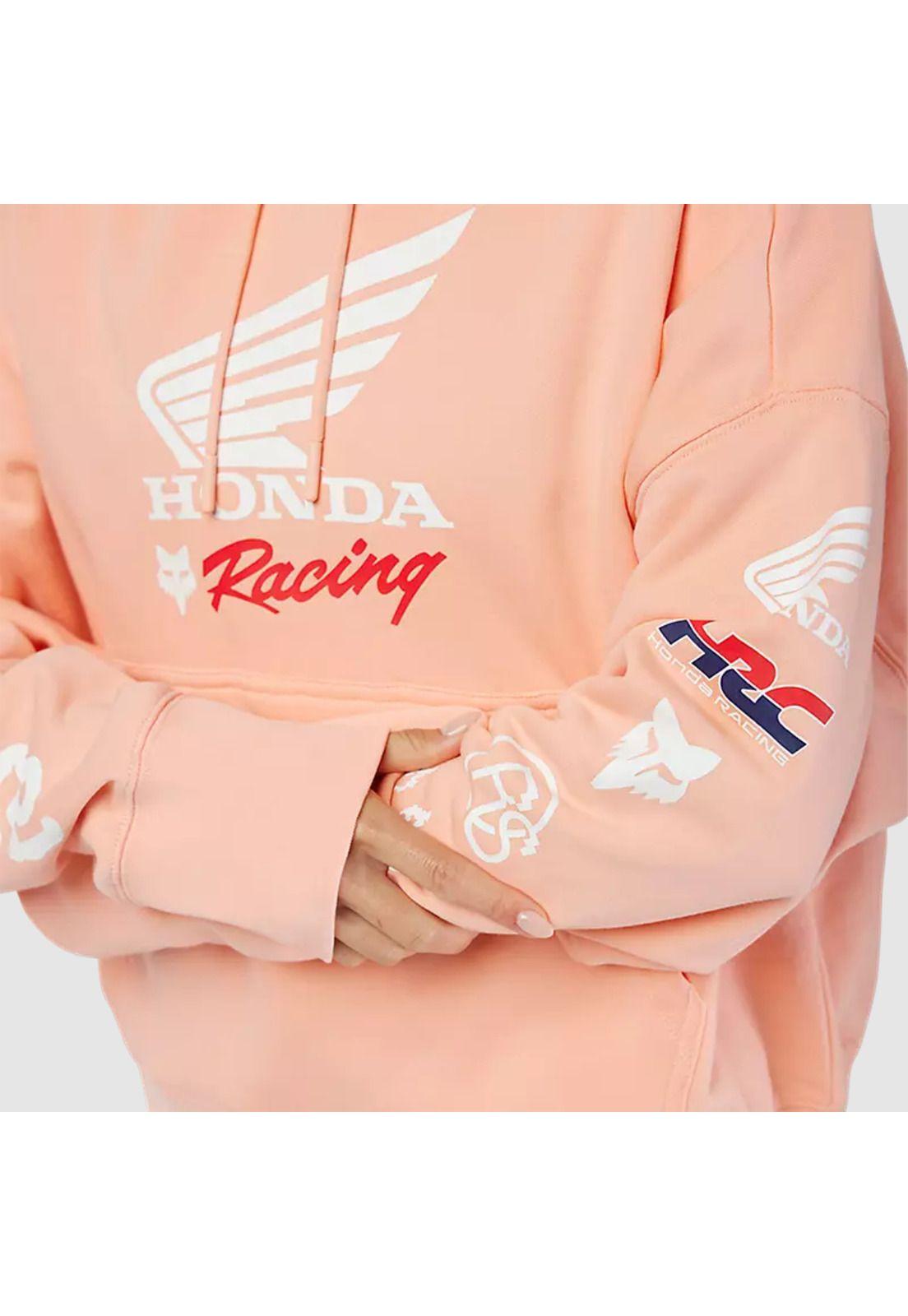 Poleron con Capucha Lifestyle Oversize Mujer Fox x Honda Rosado Fox-5