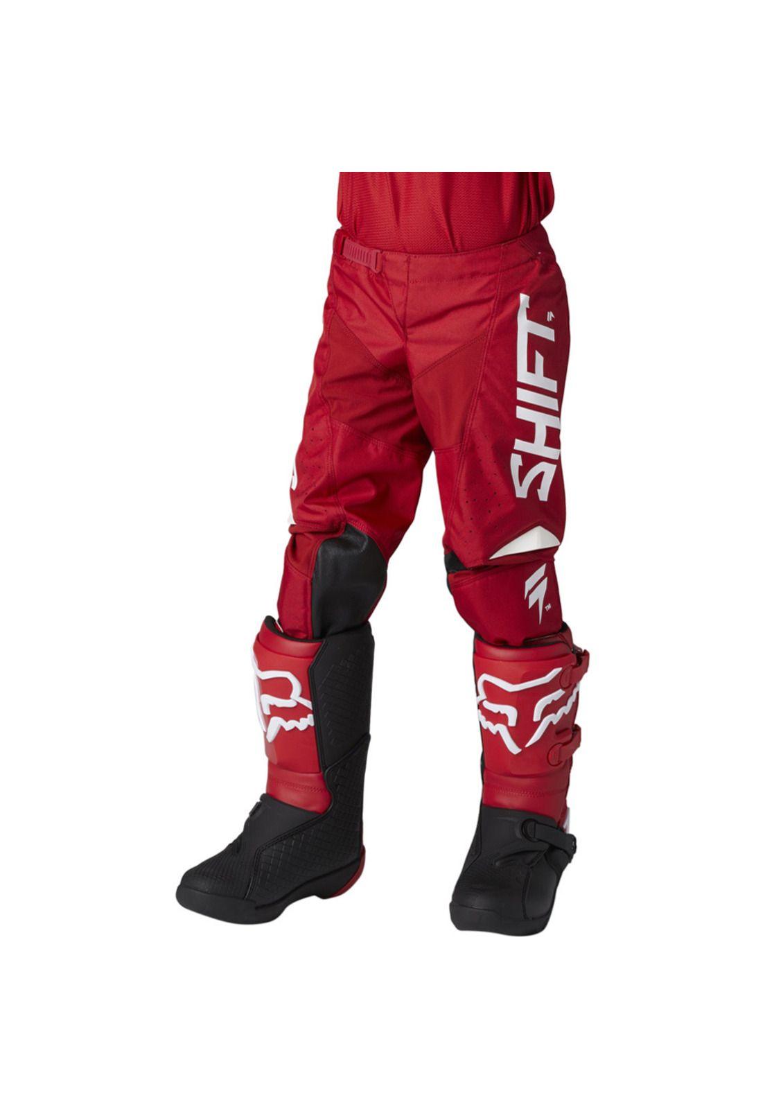 Pantalon Moto Niño Whit3 Label Trac Rojo Shift-0