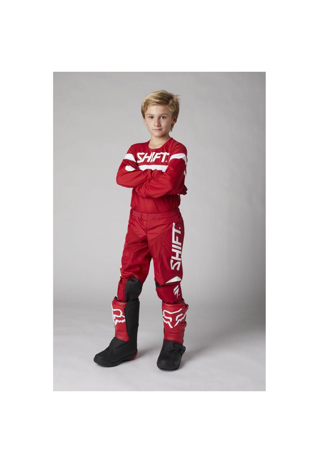 Pantalon Moto Niño Whit3 Label Trac Rojo Shift-1