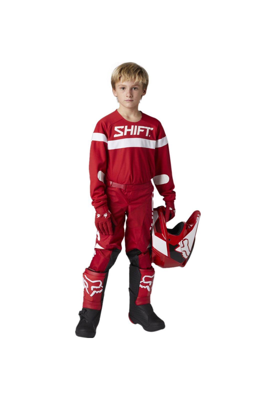 Pantalon Moto Niño Whit3 Label Trac Rojo Shift-2