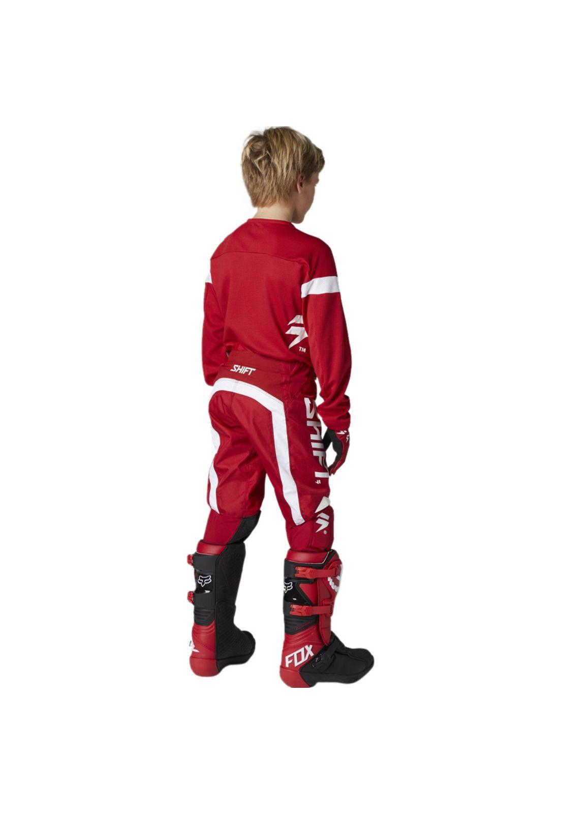 Pantalon Moto Niño Whit3 Label Trac Rojo Shift-4