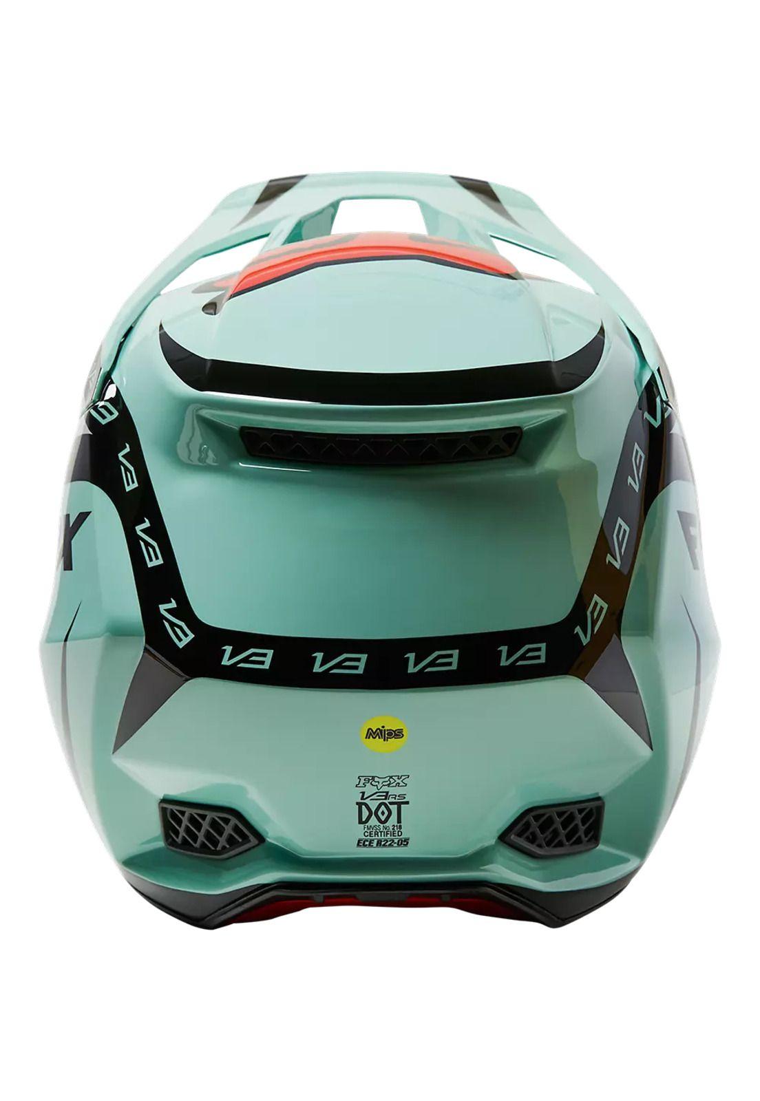Casco Moto V3 RS DVIDE Verde Agua Fox-3