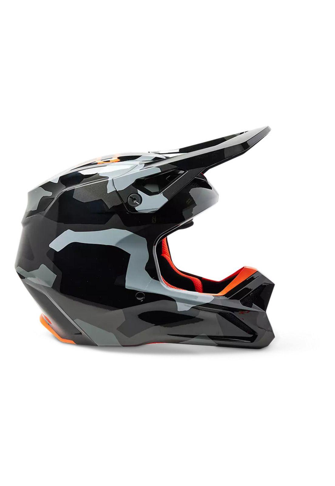 Casco Moto V1 Bnkr Camo Negro Fox-1