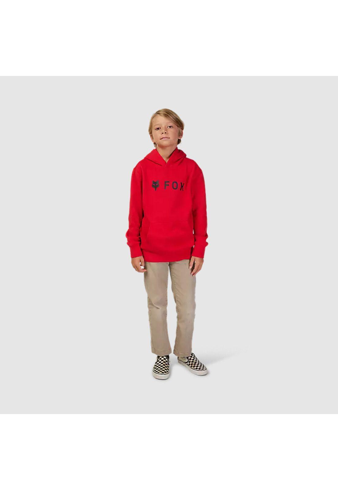 Poleron Lifestyle Niño Canguro Absolute Rojo Fox-2