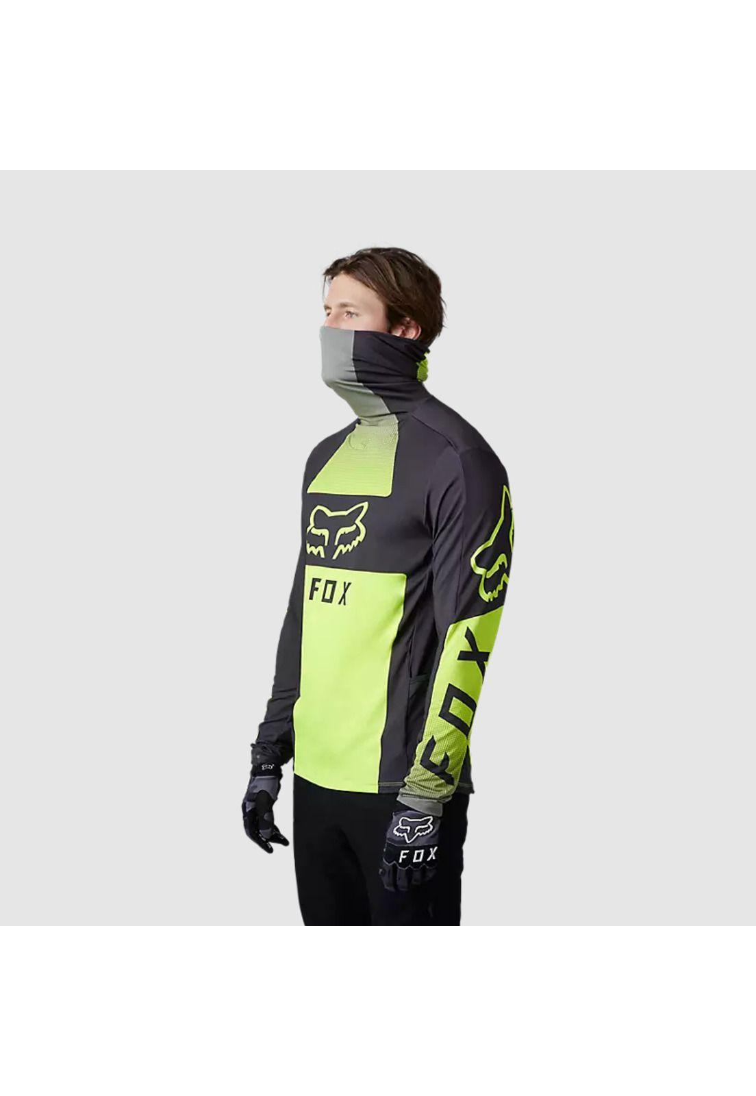 Polera Moto Ranger Drive Krux SXS Con Cuello Amarillo Fluor Fox-3