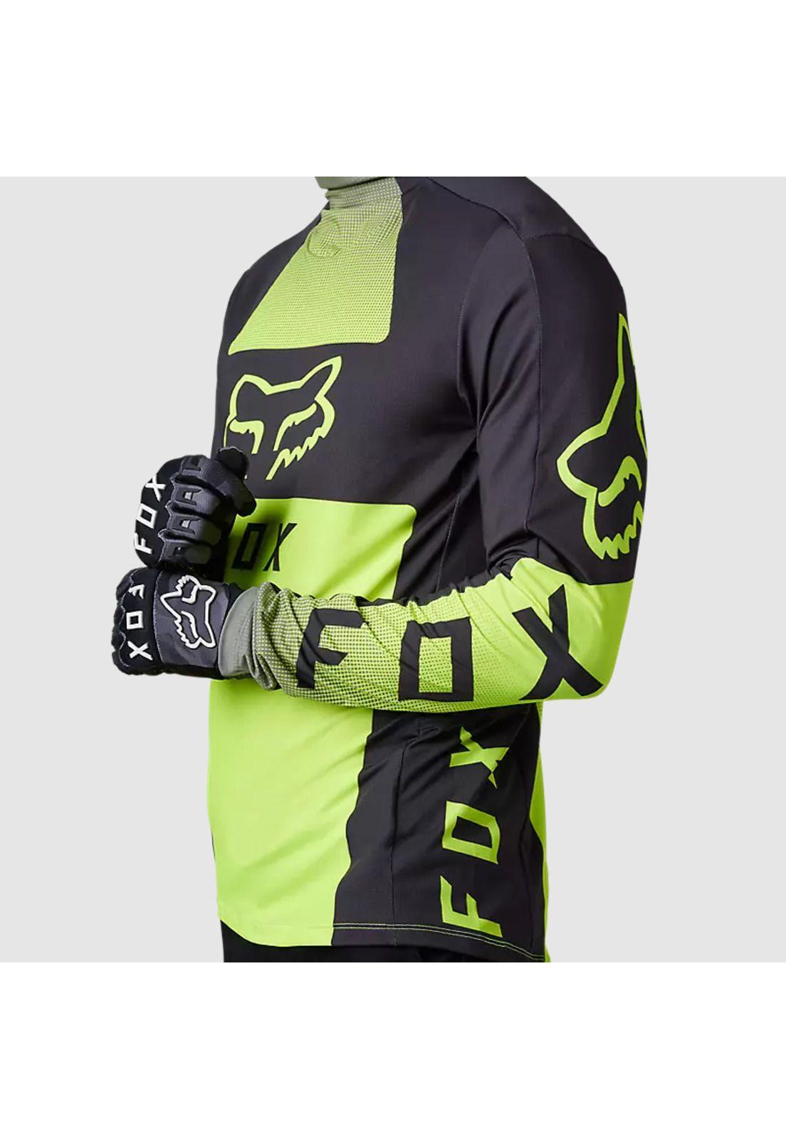 Polera Moto Ranger Drive Krux SXS Con Cuello Amarillo Fluor Fox-4