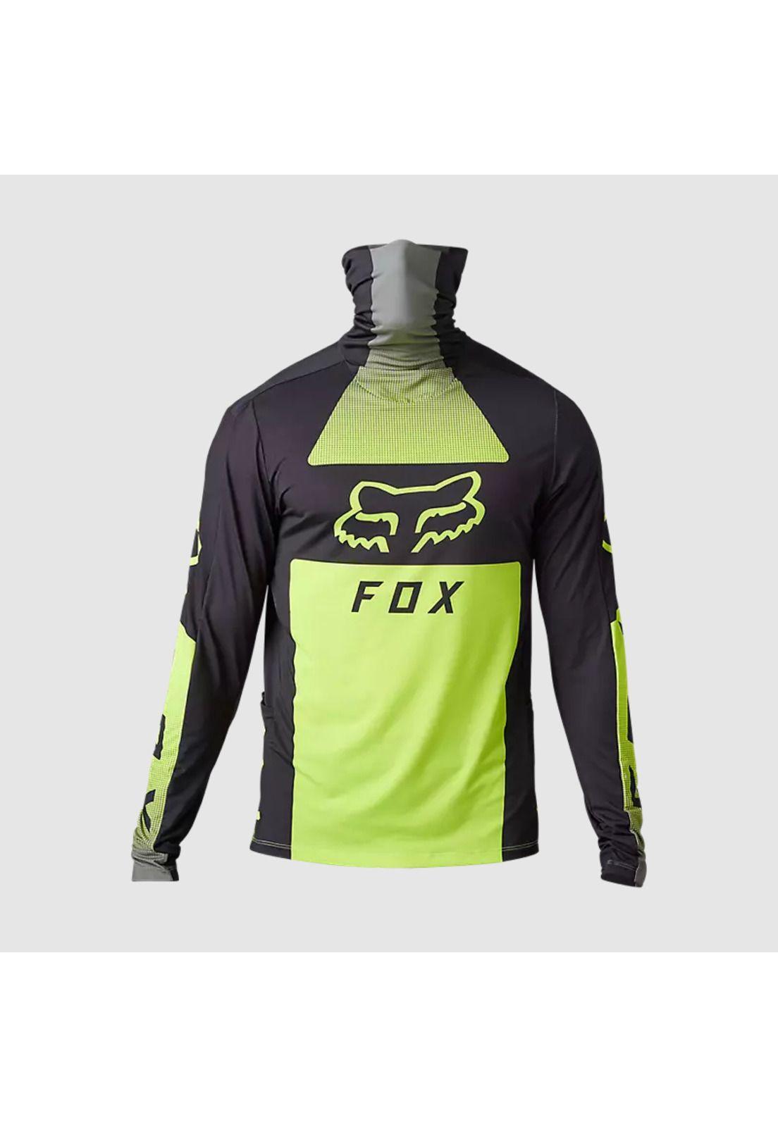 Polera Moto Ranger Drive Krux SXS Con Cuello Amarillo Fluor Fox-0