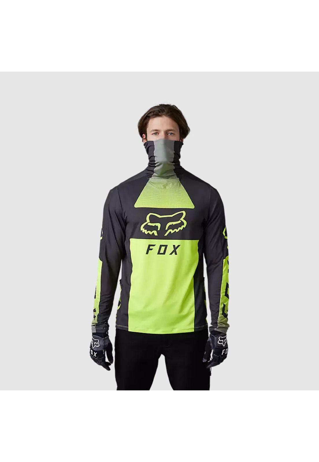 Polera Moto Ranger Drive Krux SXS Con Cuello Amarillo Fluor Fox-1