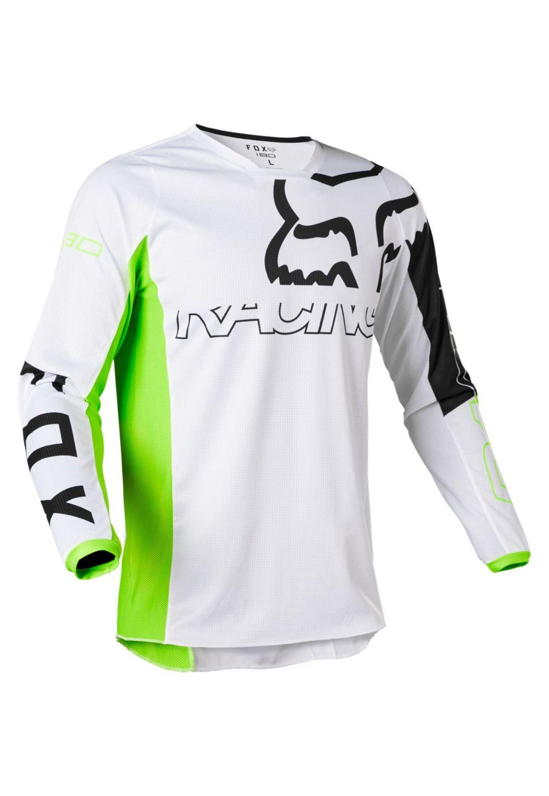 Polera Moto 180 Skew Blanco/Amarillo Fox-0