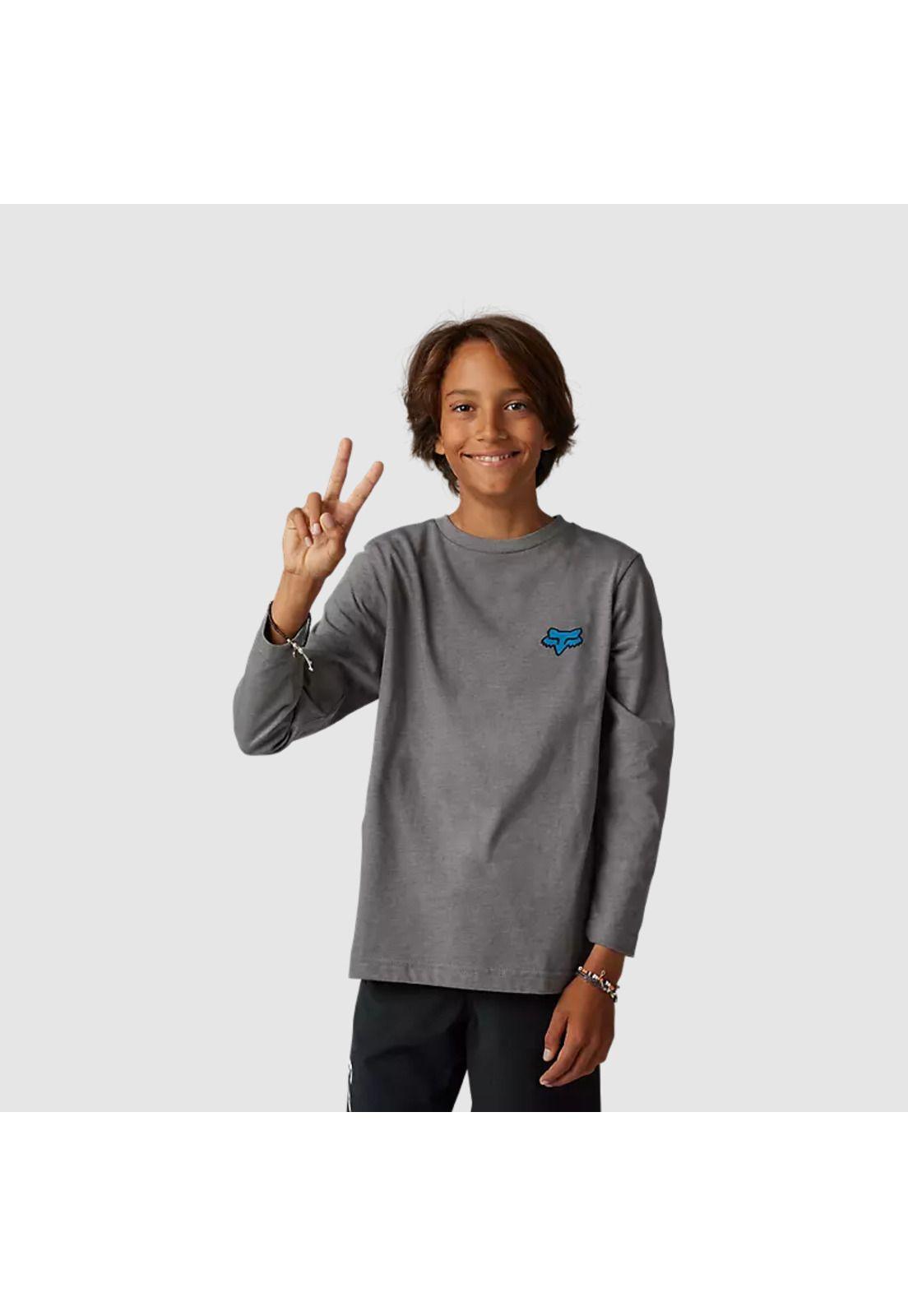 Polera Lifestyle Niño Morphic Manga Larga Gris Fox-0