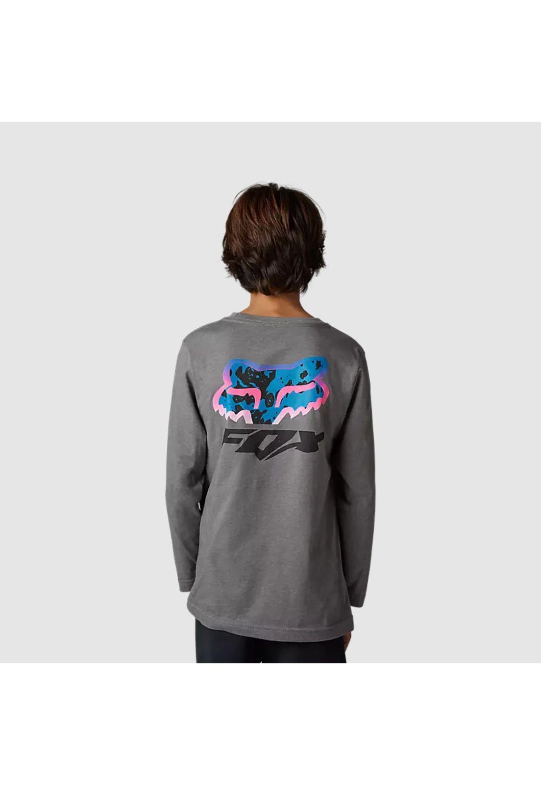 Polera Lifestyle Niño Morphic Manga Larga Gris Fox-0