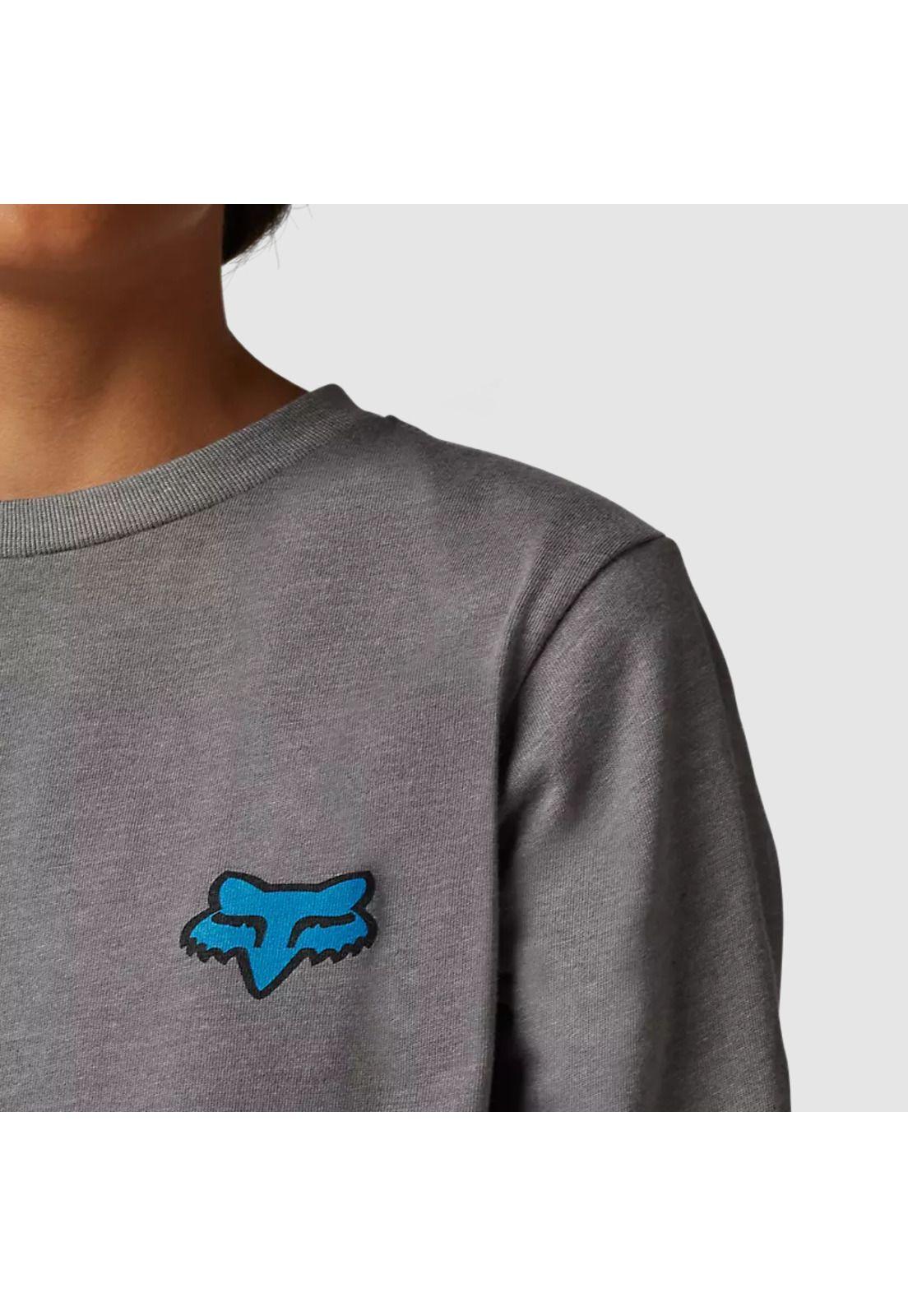 Polera Lifestyle Niño Morphic Manga Larga Gris Fox-1