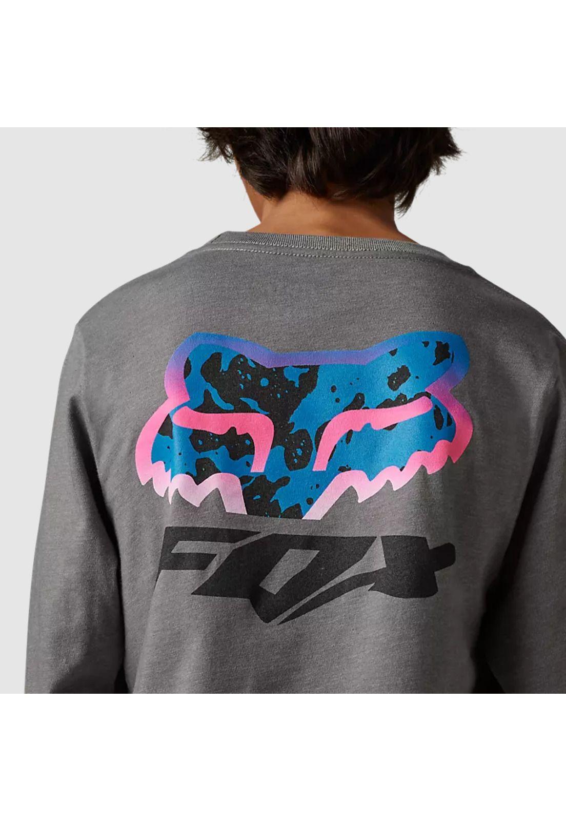 Polera Lifestyle Niño Morphic Manga Larga Gris Fox-2