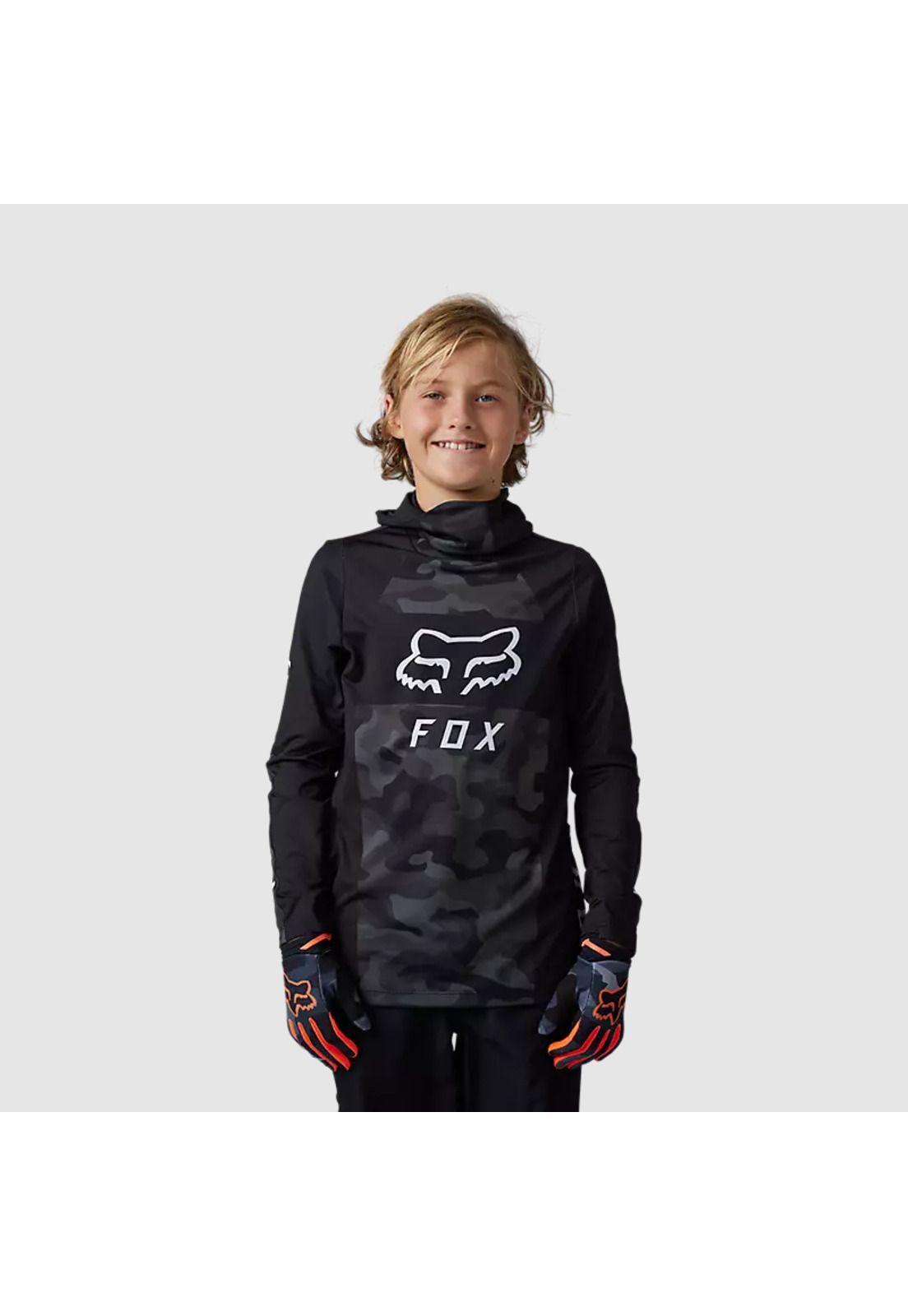 Polera Moto Niño Ranger Drive Krux SXS Con Cuello Negro Camo Fox-3