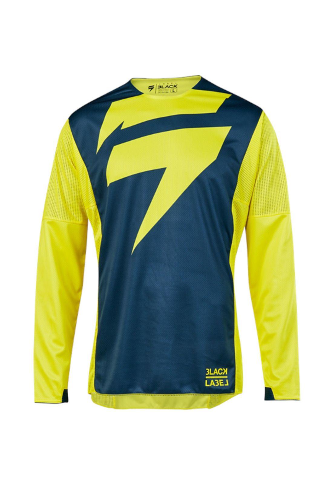 Polera Moto Black Mainline Amarillo Azul Shift-0