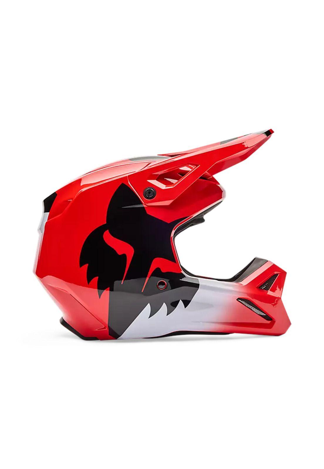 Casco Moto V1 Shield Rojo Fox-0