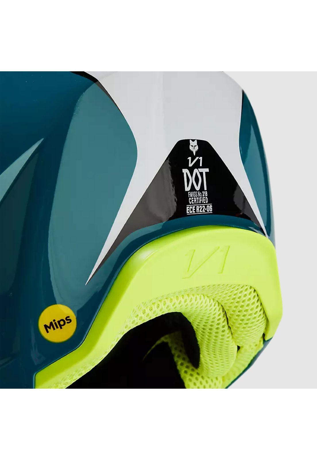 Casco Moto V1 Nitro Azul Petroleo Fox-8