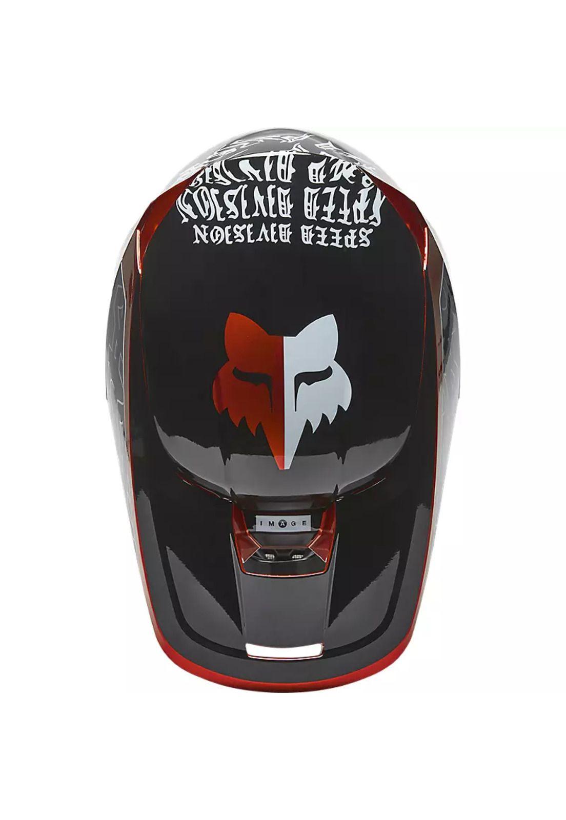 Casco Moto Niño V1 Peril Rojo/Negro Fox-2