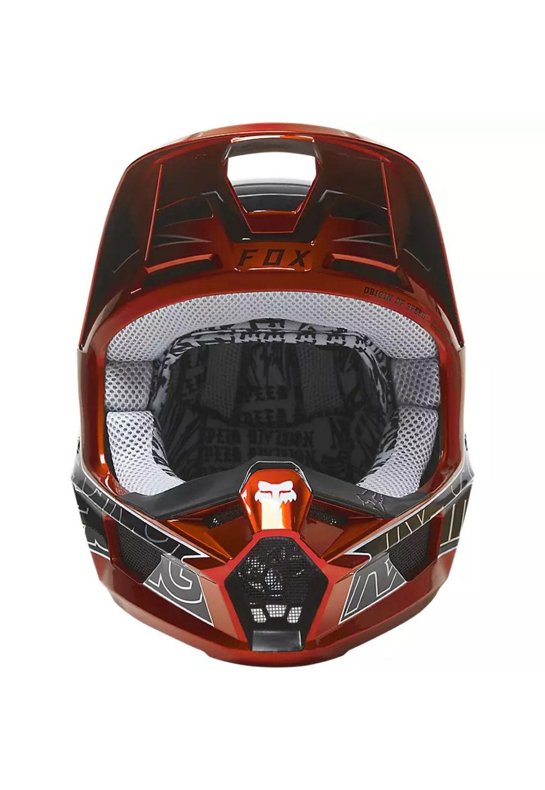 Casco Moto Niño V1 Peril Rojo/Negro Fox-4