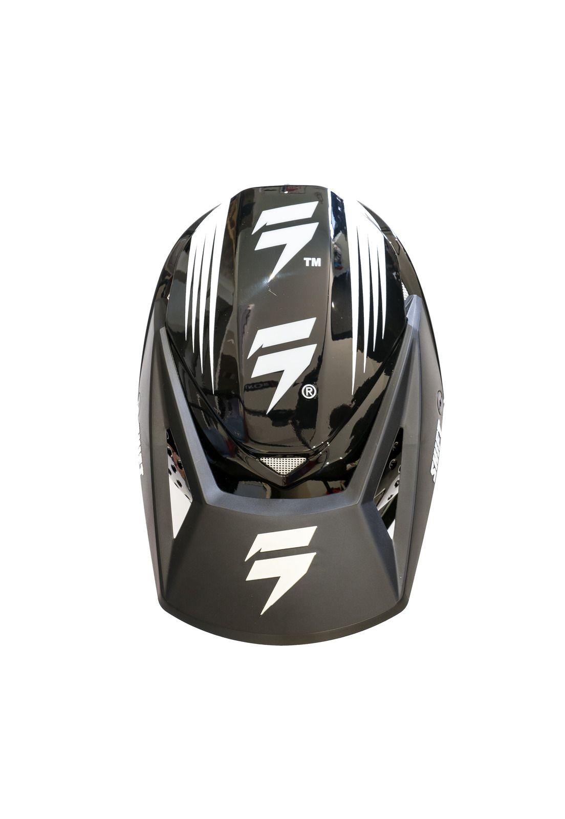 Casco Moto Niño White Label Bliss Negro/Blanco Shift-3