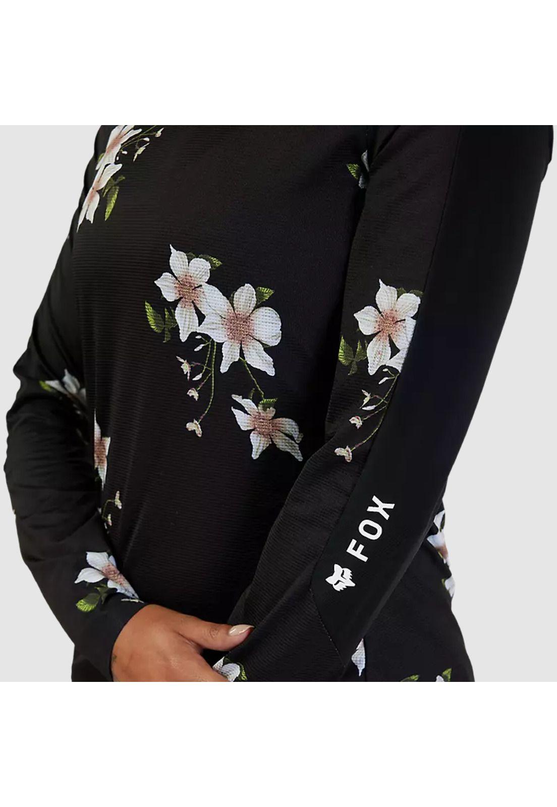 Polera Bicicleta Mujer Flexair Ascent Dogwood Manga Larga Negro Fox -3