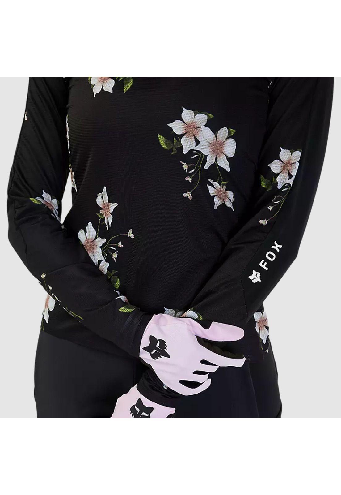 Polera Bicicleta Mujer Flexair Ascent Dogwood Manga Larga Negro Fox -4