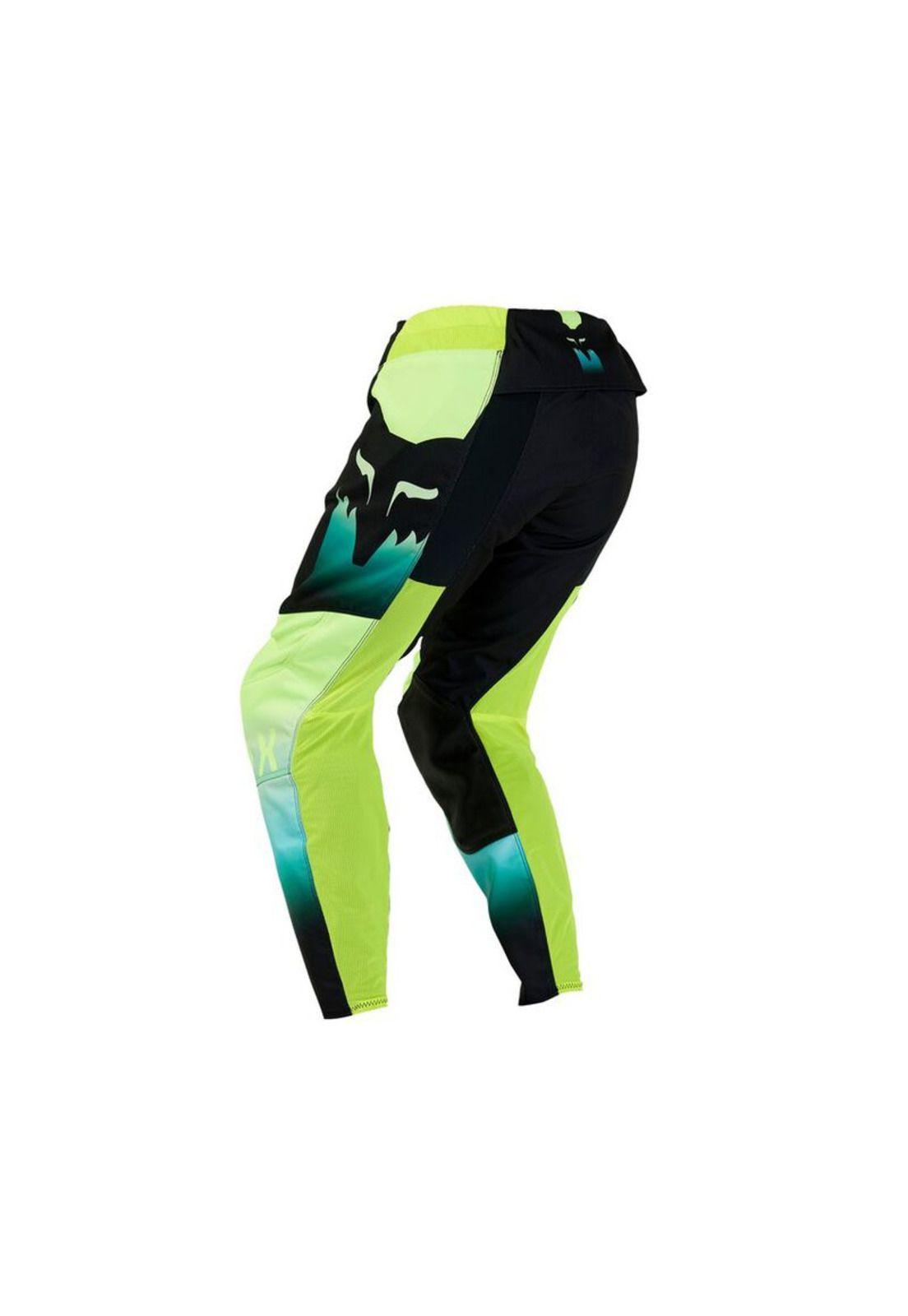 Pantalon Moto Niña 180 Flora Negro/Amarillo Fox-3