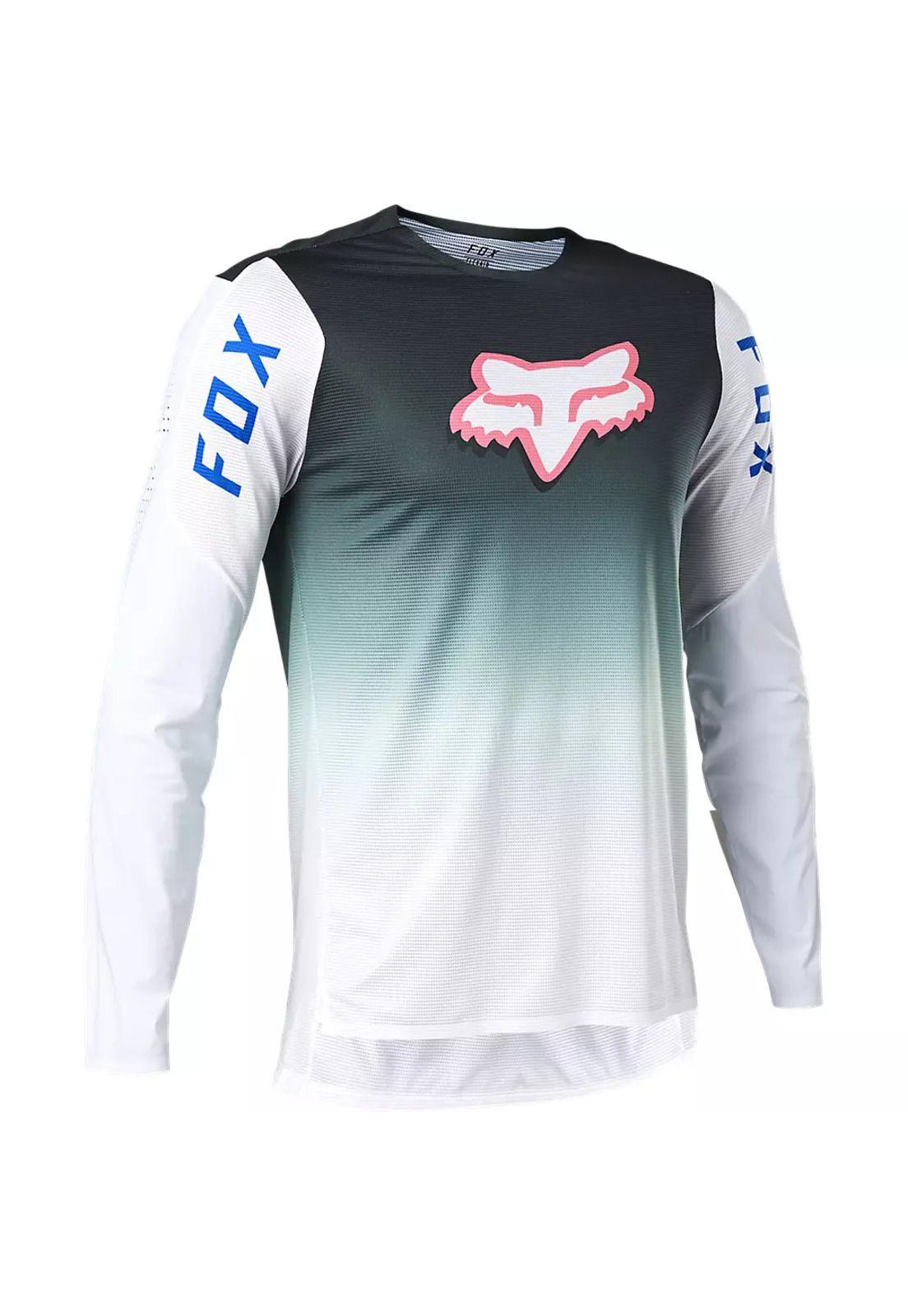Polera Bicicleta Manga Larga Flexair Race Spec Azul/Blanco Fox-1