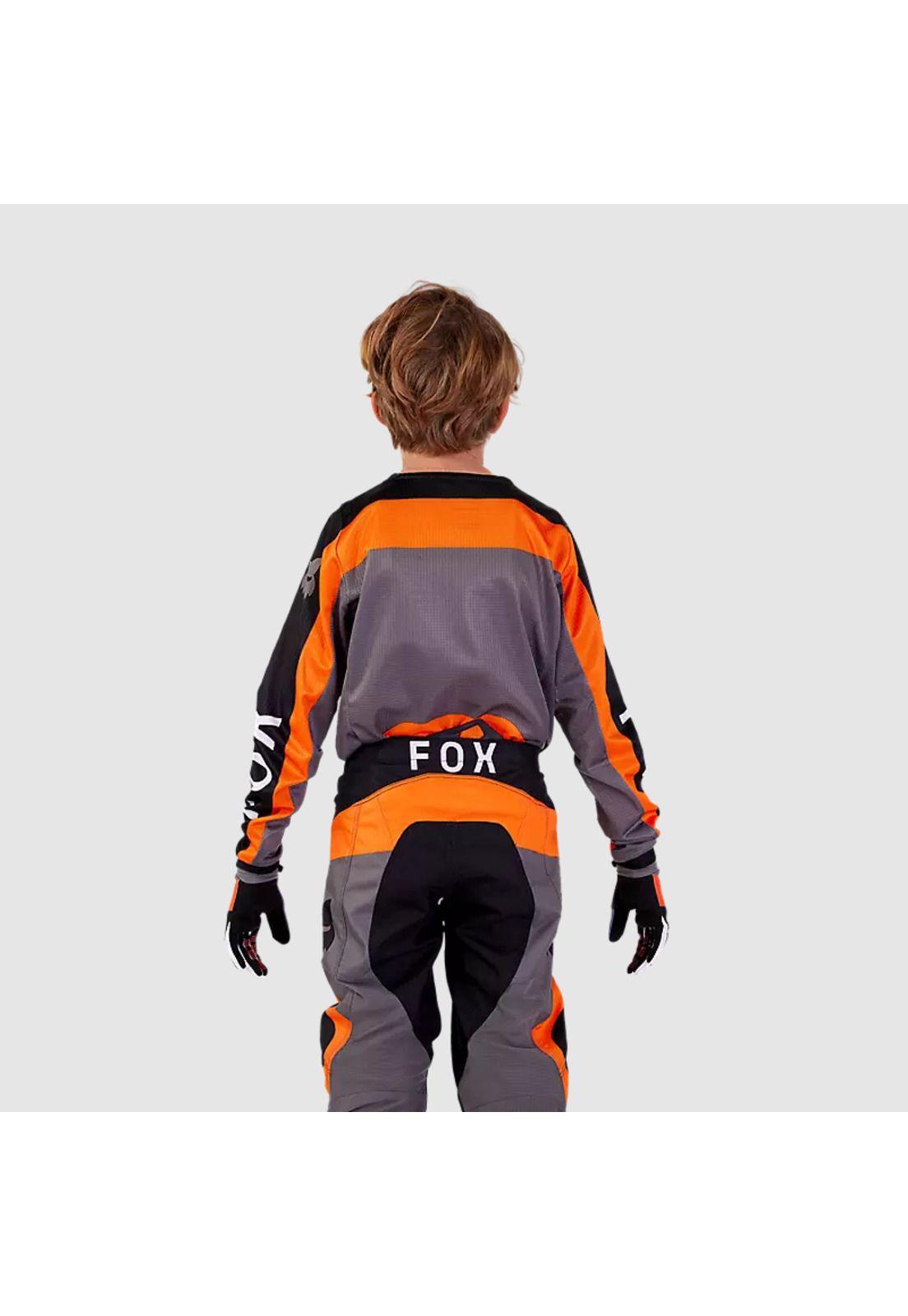 Polera Moto Niño 180 Ballast Negro/Naranjo Fox-2