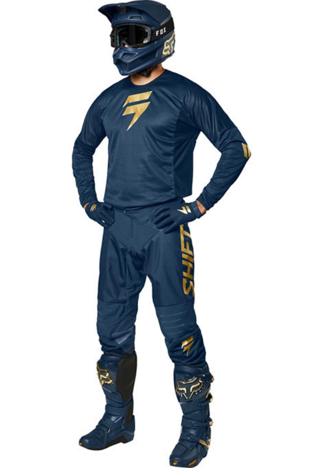 Pantalon Moto Black Label Gold Navy Shift-3