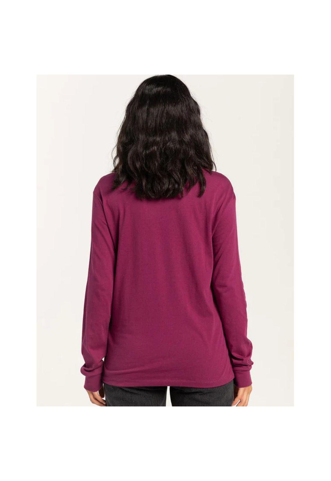 Polera Lifestyle Mujer Withred Manga Larga Burdeo Fox-1