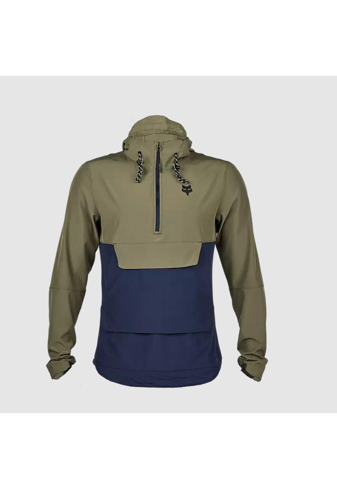 Chaqueta Cortavientos Bicicleta Canguro Ranger Verde Oliva Fox-0