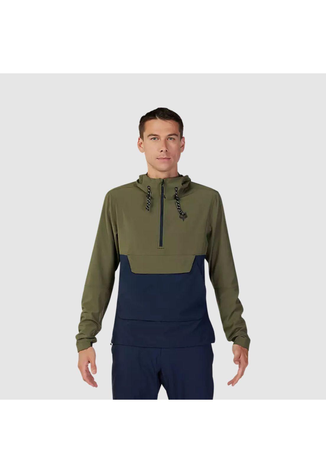 Chaqueta Cortavientos Bicicleta Canguro Ranger Verde Oliva Fox-1