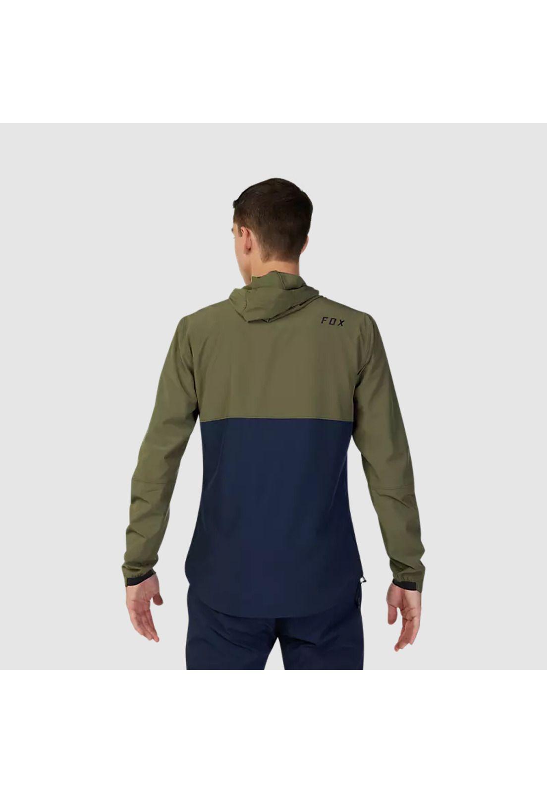 Chaqueta Cortavientos Bicicleta Canguro Ranger Verde Oliva Fox-2