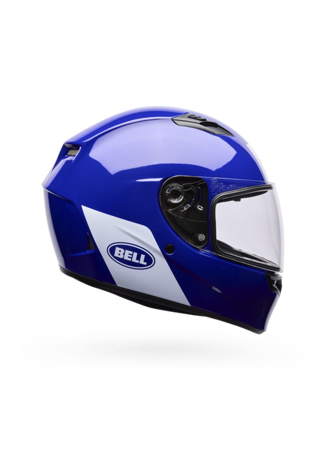 Casco Moto Calle Qualifier Clip Azul Certificado QR Bell-1