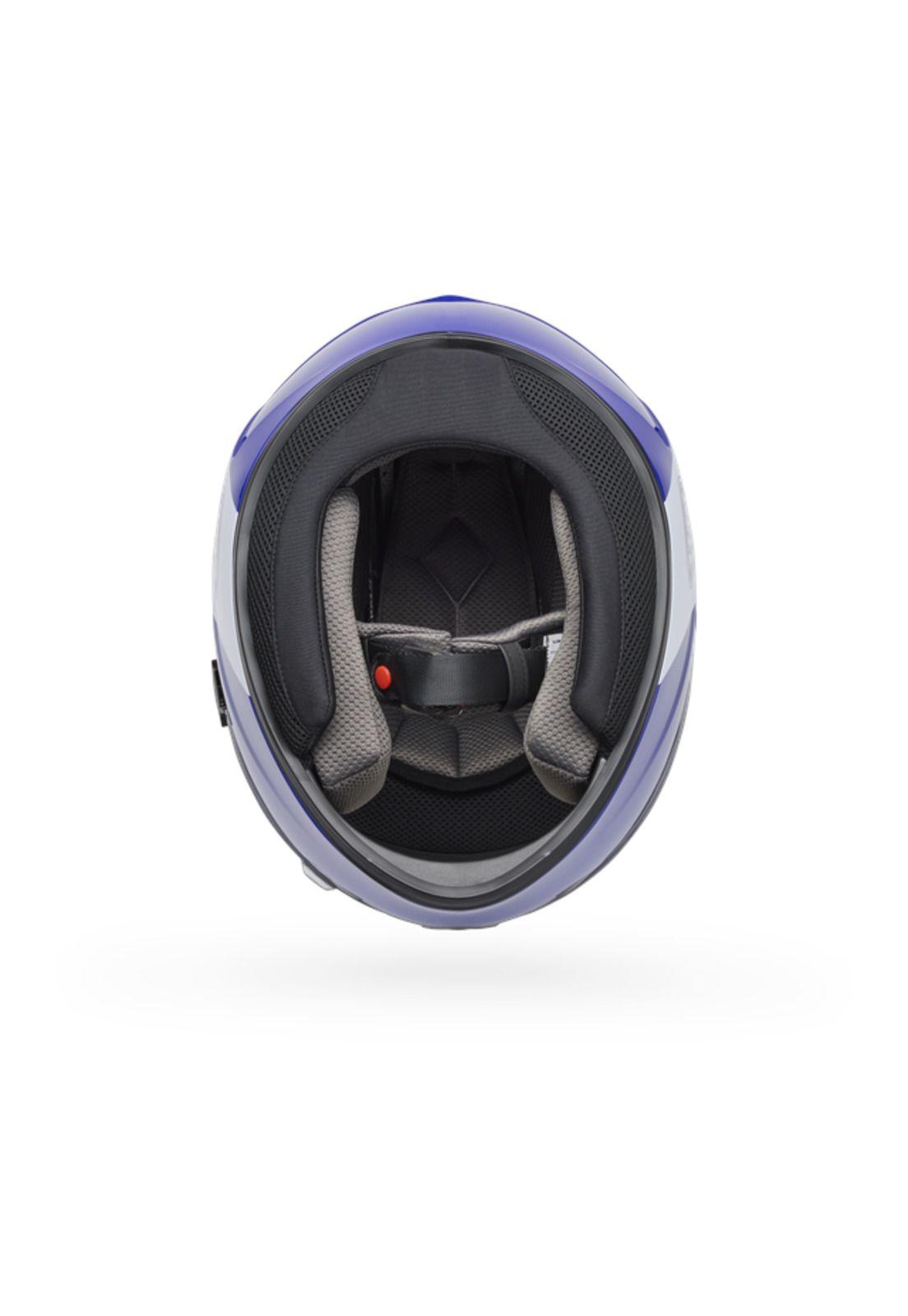 Casco Moto Calle Qualifier Clip Azul Certificado QR Bell-4