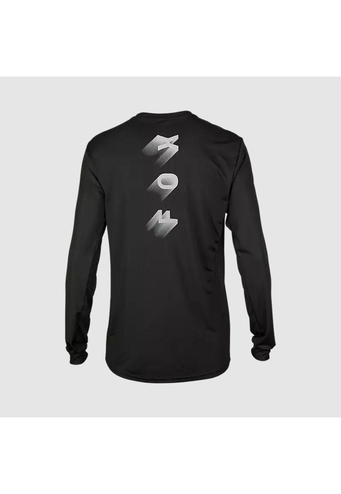 Polera Bicicleta Ranger Wayfaring Manga Larga Negro Fox-1