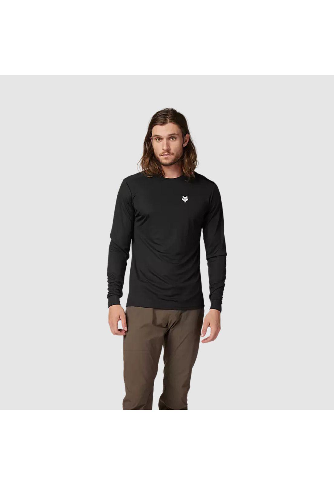 Polera Bicicleta Ranger Wayfaring Manga Larga Negro Fox-2
