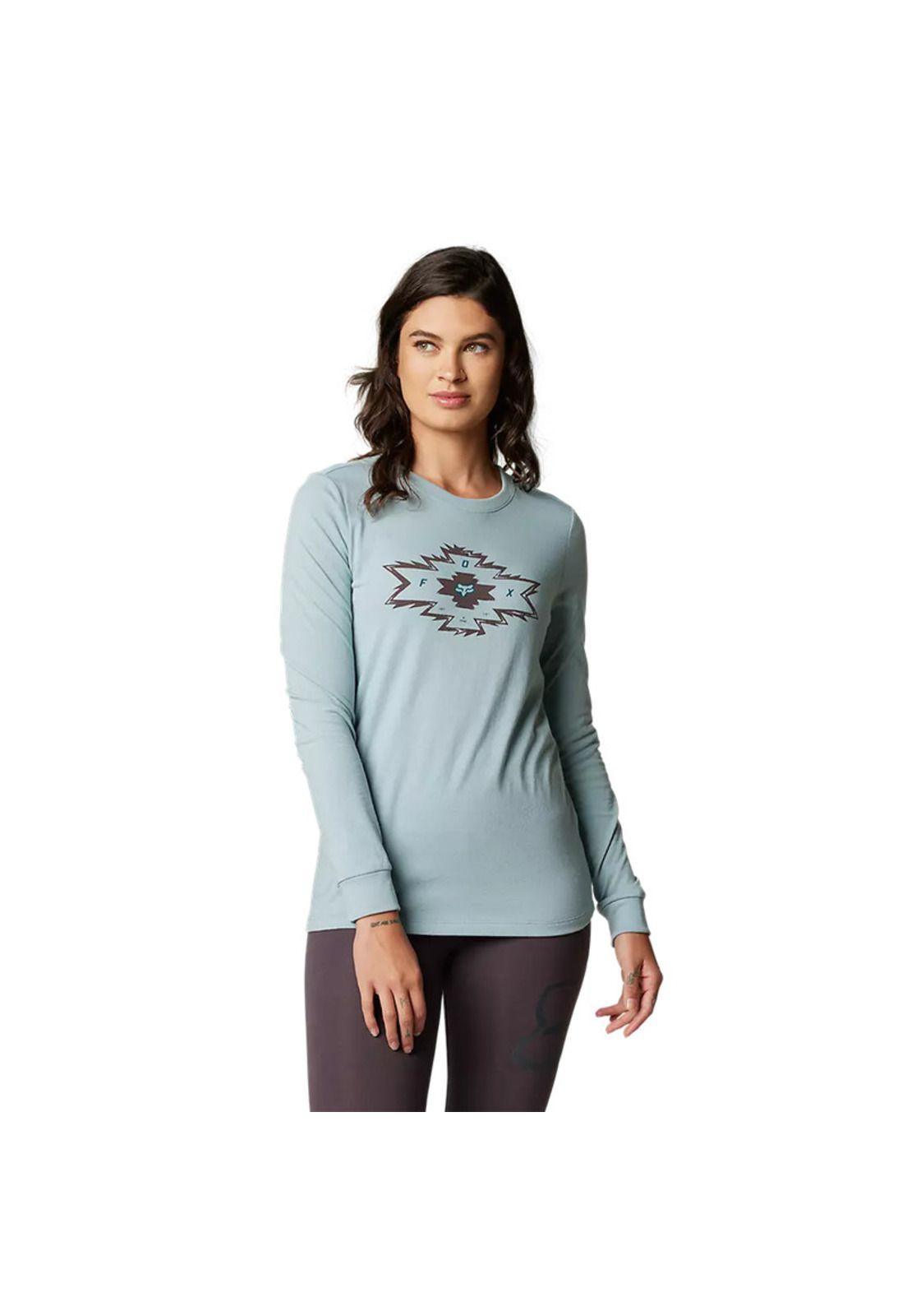 Polera Lifestyle Mujer Manga Larga Full Flex Gris Fox-0