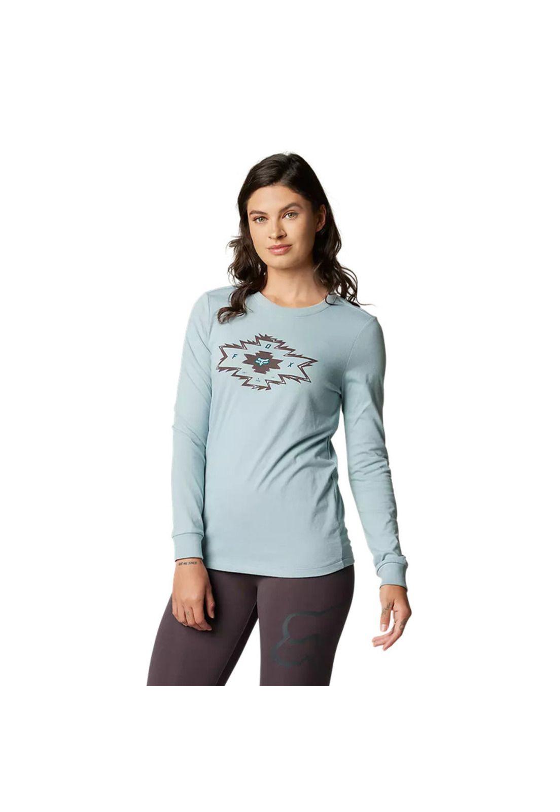 Polera Lifestyle Mujer Manga Larga Full Flex Gris Fox-1