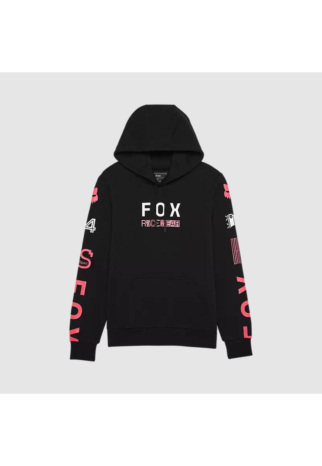 Poleron Lifestyle Mujer Canguro Race Spec Negro Fox-0