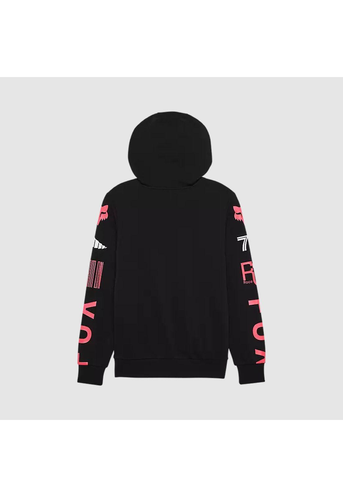 Poleron Lifestyle Mujer Canguro Race Spec Negro Fox-1