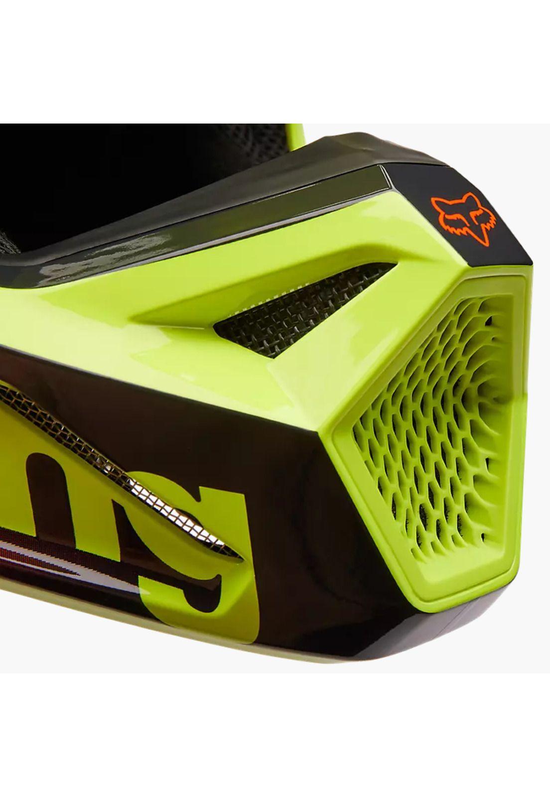 Casco Moto V1 Statk Amarillo/Rojo  Fox-7