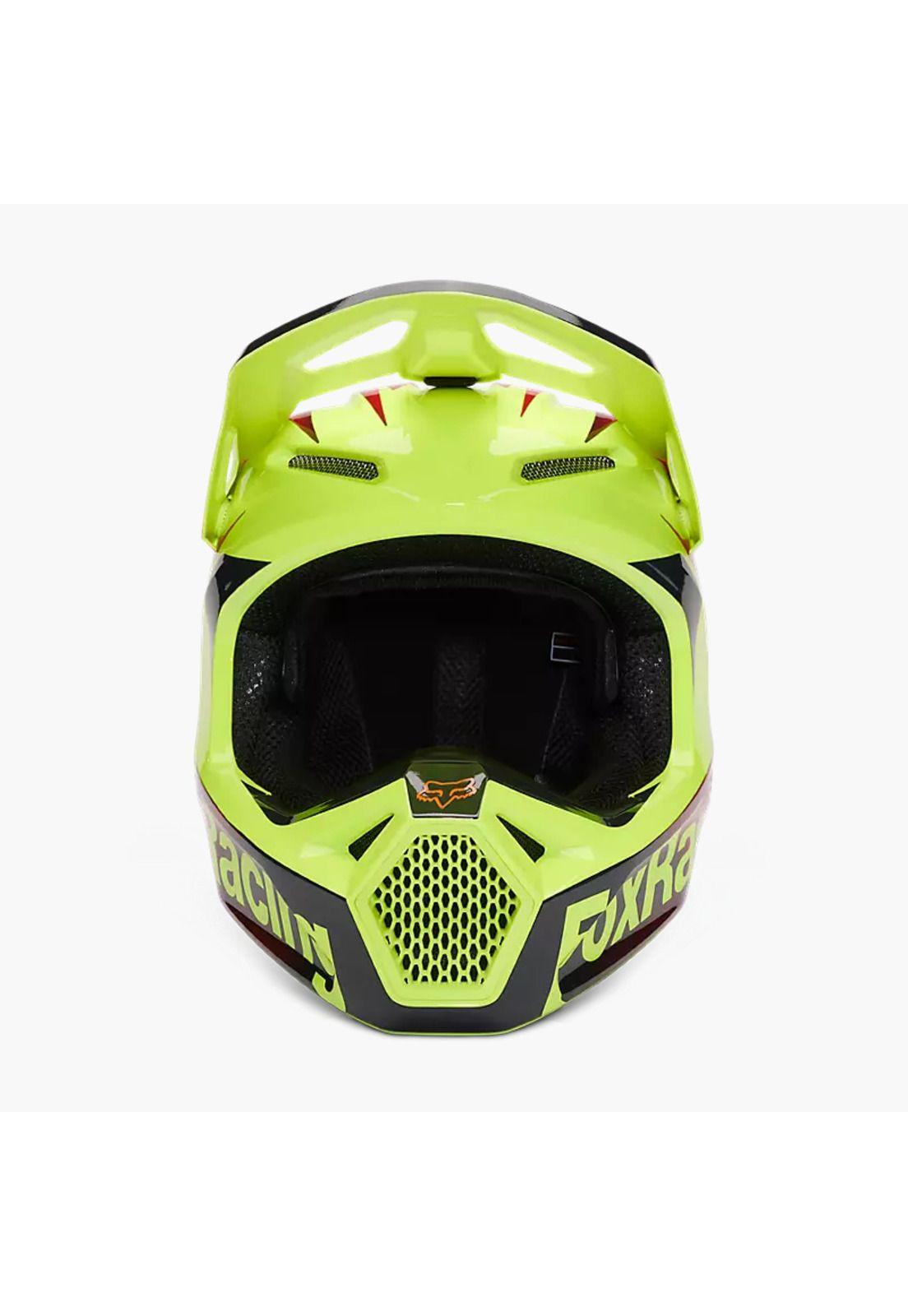 Casco Moto V1 Statk Amarillo/Rojo  Fox-5