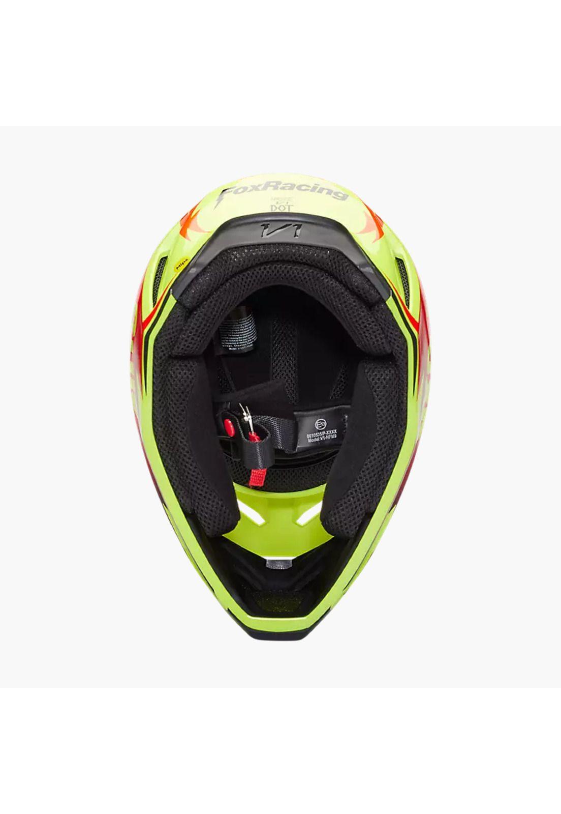 Casco Moto V1 Statk Amarillo/Rojo  Fox-6